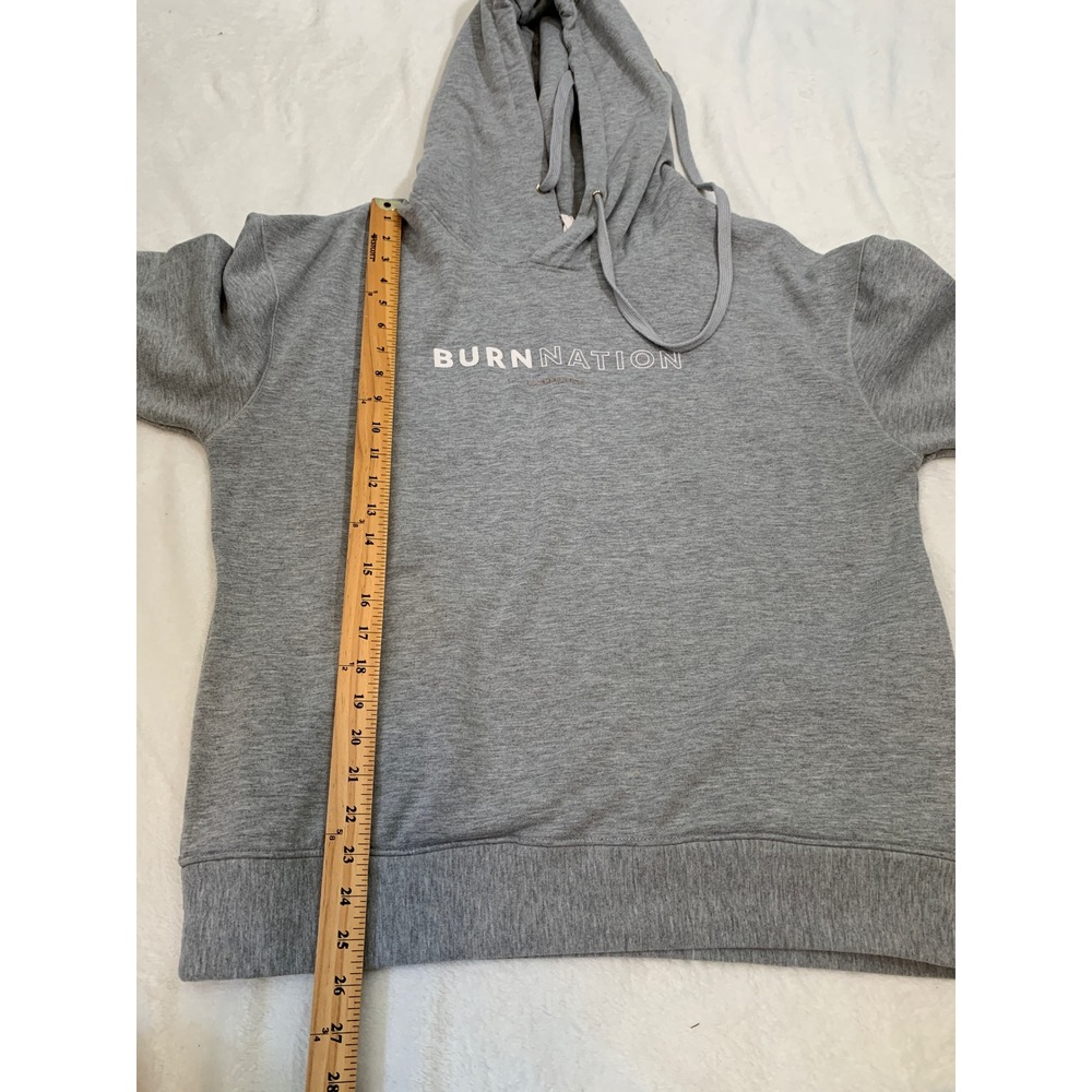 Burn Bootcamp Burn Nation Graphic Hoodie Sweatshirt Med Gray Long Sleeve Fleece - Picture 9 of 9
